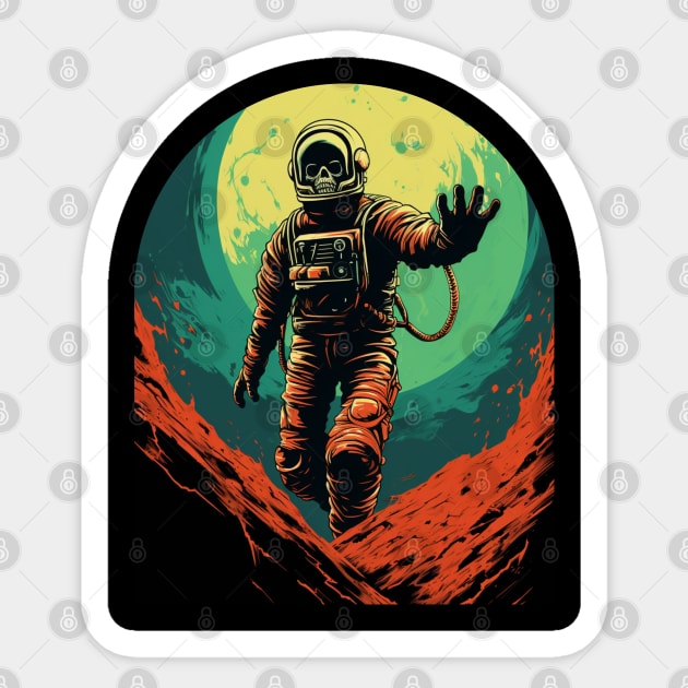 Skeleton Astronaut Sci Fi Horror Sticker by ForbiddenGeek